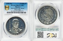 Estados Unidos silver Proof Pattern 100000 Pesos 1990-Mo PR67 Cameo PCGS, Mexico City mint, KM-Pn245 var. Silver plain edge.

HID09801242017