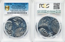 Estados Unidos Mint Error - Triple-Struck aluminum Proof Pattern 100000 Pesos 1990-Mo PR66 Cameo PCGS, Mexico City mint, KM-Pn245var. Plain edge tripl...