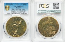 Estados Unidos Mint Error - Double-Struck brass Proof Pattern 100000 Pesos 1990-Mo PR67 PCGS, Mexico City mint, KM-Pn245var. Double struck, both off-c...