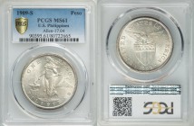 USA Administration Pair of Certified Pesos PCGS, 1) 1909-S - MS61, San Francisco mint, KM172. 2) 1910-S - AU58, San Francisco mint, KM172. Sold as is,...