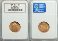 Oscar II gold 20 Kronor 1875-ST MS64 NGC, KM733. AGW 0.2593 oz.

HID09801242017