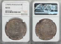 Pair of Certified Assorted 8 Reales NGC, 1) Bolivia: Charles III 1790 PTS-PR - AU53, Potosi mint, KM64. 2) Mexico: Charles III 1785 Mo-FM 8 Reales - A...