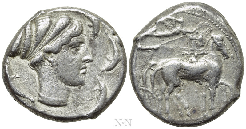 SICILY. Syracuse. Second Democracy (466-405 BC). Tetradrachm. 

Obv: Chariotee...