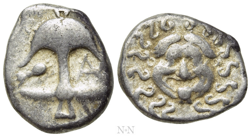 THRACE. Apollonia Pontika. Drachm (Late 5th-4th centuries BC). 

Obv: Upright ...