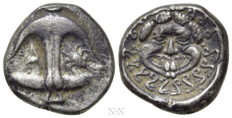 THRACE. Apollonia Pontika. Drachm (Late 5th-4th centuries BC). 

Obv: Upright ...