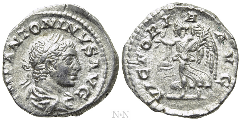 ELAGABALUS (218-222). Denarius. Rome. 

Obv: IMP ANTONINVS AVG. 
Laureate and...