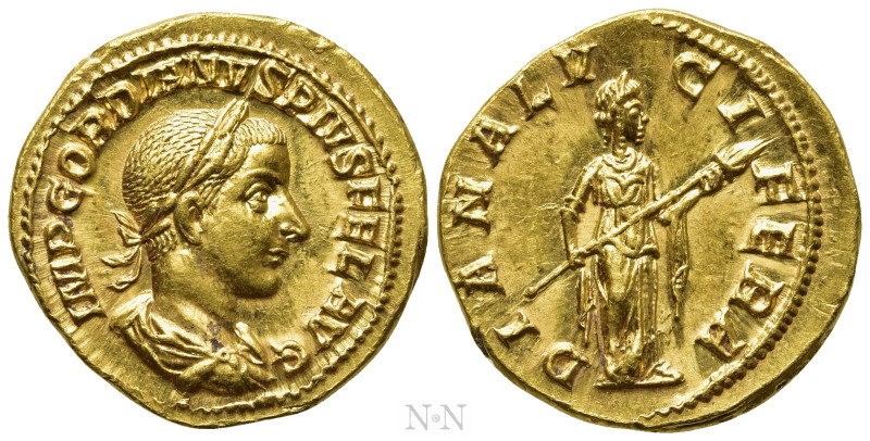 GORDIAN III (238-244). Aureus. Rome. 

Obv: IMP GORDIANVS PIVS FEL AVG. 
Laur...