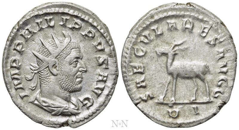 PHILIP I 'THE ARAB' (244-249). Antoninianus. Rome. Saecular Games issue. 

Obv...