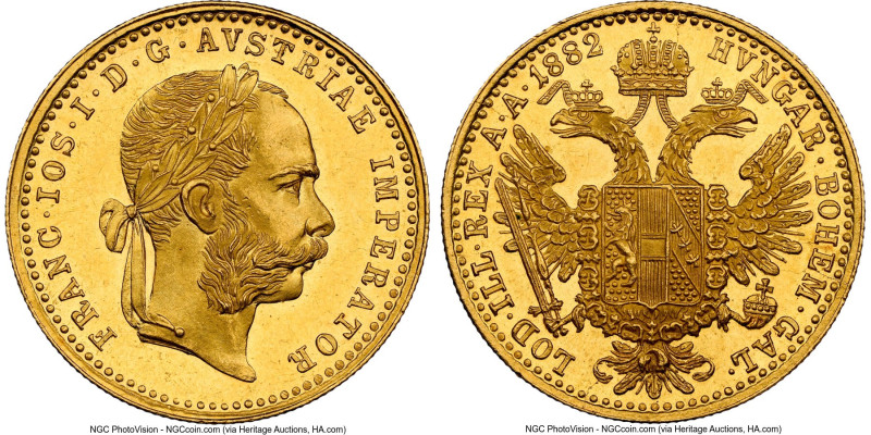 Franz Joseph I gold Ducat 1882 MS63 Prooflike NGC, KM2267. HID09801242017 © 2024...