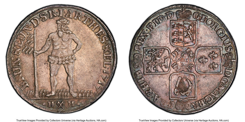 Brunswick-Lüneburg. Georg Ludwig 2/3 Taler 1717-HH AU55 PCGS, Zellerfeld mint, K...