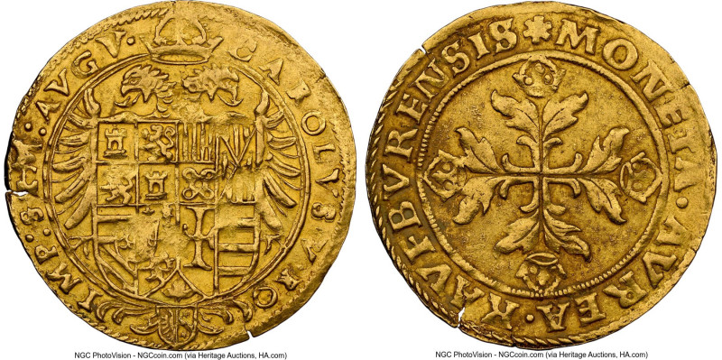 Kaufbeuren. Free City gold Goldkrone ND (1545) AU55 NGC, Fr-1420, Nau-59. 3.35gm...