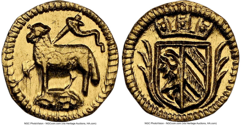 Nürnberg. Free City gold 1/32 Ducat ND (1700-Dated) MS66 NGC, KM245, Fr-1897. HI...