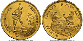 Nürnberg. Free City gold "On the Power of Habits" Medallic Ducat (18th Century) MS61 NGC, Erlanger-2452. 3.46gm. An entrancing representative and the ...