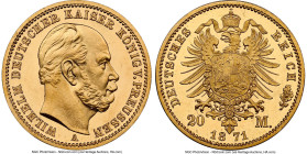 Prussia. Wilhelm I gold 20 Mark 1871-A MS65 NGC, Berlin mint, KM501. A conditionally sensitive series, with the majority of those certified just shy o...