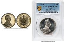 Prussia. Wilhelm II Proof "Silver Jubilee" 3 Mark 1913-A PR65 Deep Cameo PCGS, Berlin mint, KM535, J-112. Struck in celebration of Wilhelm II's 25th y...
