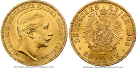 Prussia. Wilhelm II gold 20 Mark 1888-A MS64 NGC, Berlin mint, KM516, J-250. HID09801242017 © 2024 Heritage Auctions | All Rights Reserved www.HA.com/...