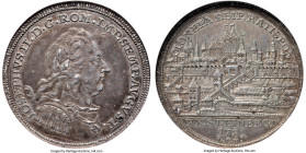 Regensburg. Free City "City View" 1/2 Taler 1781 MS61 NGC, KM443, Beckenbauer-7204. With name and titles of Joseph II. An always in-demand type featur...