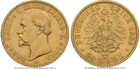 Saxe-Coburg-Gotha. Ernst II gold 20 Mark 1886-A AU50 NGC, Berlin mint, KM156. A surprisingly scarce, low-mintage issue and just the second example in ...