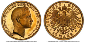 Saxe-Coburg-Gotha. Charles Eduard gold 10 Marks 1905-A PR65 Deep Cameo PCGS, Berlin mint, KM169, J-273. Proof gold of any type is incredibly sought-af...