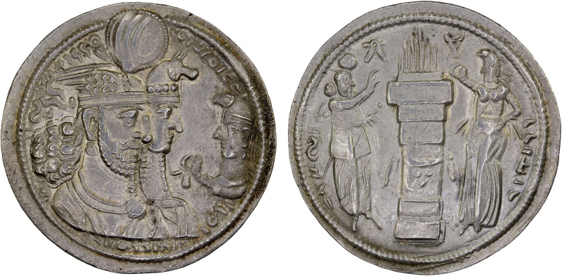 SASANIAN KINGDOM: Varhran II, 276-293, AR drachm (4.48g), G-68, bust of the king...