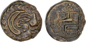 ARABIA: Anonymous, ca. 1st/2nd century AD, BI tetradrachm (16.72g), cf. Potts-417/437, Mleiha series: head of Herakles, wearing lion-skin headdress //...