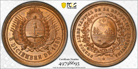 ARGENTINA: Republic, AE medal (25.47g), 1880, 35mm bronze medal by Rosario Grande for the Inauguration of Buenos Aires as the National Capital; 6 DICI...