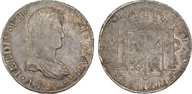 BOLIVIA: Fernando VII, 1808-1825, AR 8 reales, 1823-PTS, KM-84, assayer initials PJ, VF.

Estimate: USD 75 - 100