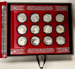 CANADA: Elizabeth II, 1952-2022, 12-coin proof set, 2010-21, set includes silver 15 dollar coins depicting animals of the Chinese zodiac including KM-...