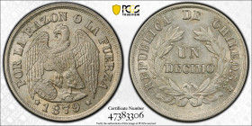 CHILE: Republic, AR decimo, 1879-So, KM-136.3, a wonderful example, PCGS graded MS64.

Estimate: USD 50 - 75