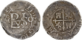 MEXICO: Felipe II, 1556-1598, AR 1/2 real, ND-Mo, KM-20, mint/assayer Mo-O (O for Bernardo and Luis de Oñote), slightly dished, presumably from the st...