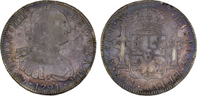 MEXICO: Carlos IV, 1788-1808, AR 8 reales, 1791-Mo, KM-109, assayer FM, lightly cleaned, light pink and blue tone, F-VF.

Estimate: USD 100 - 150