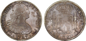 MEXICO: Carlos IV, 1788-1808, AR 8 reales, 1797-Mo, KM-109, assayer FM, a couple small chopmarks, one on each side, F-VF.

Estimate: USD 100 - 150