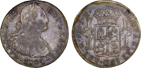 MEXICO: Carlos IV, 1788-1808, AR 8 reales, 1804-Mo, KM-109, assayer TH, light bluish tone, F-VF.

Estimate: USD 100 - 150