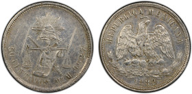 MEXICO: Republic, AR 50 centavos, 1882/1-Mo, KM-407.6, assayer-M, graffiti, PCGS graded AU Details.

Estimate: USD 50 - 75