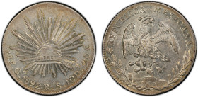 MEXICO: Republic, AR 8 reales, 1892-Go, KM-377.8, Guanajuato Mint, assayer RS, PCGS graded AU55.

Estimate: USD 50 - 100