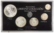 MEXICO: Estados Unidos, AR mint set, 1991-Mo, 5-piece Libertad mint set, including onza (type 2, KM-494.3), 1/2 onza (KM-545), 1/4 onza (KM-544), 1/10...