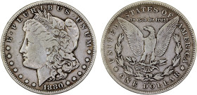 UNITED STATES: AR Morgan dollar, 1880-CC, KM-110, Fine.

Estimate: USD 150 - 250