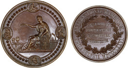 UNITED STATES: AE medal (280.3g), 1876, Julian-AM-10, Forrer-IV, 96, 75mm bronze medal for the International Exhibition in Philadelphia by Henry Mitch...