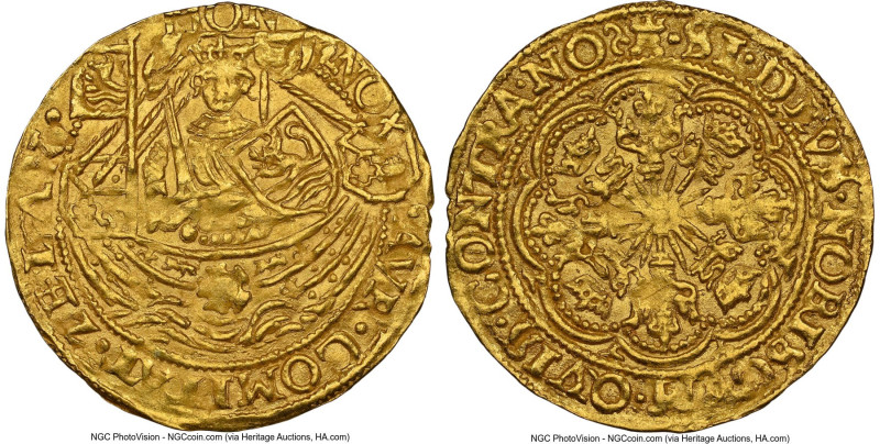 Zeeland. City gold 1/2 Rose Noble ND (1583-1585) MS63 NGC, Middelburg mint, Delm...