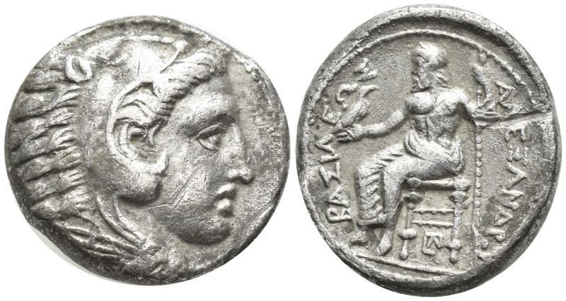 Alexander III AR Tetradrachm. (23mm, 16.56 g) Head of Herakles right, wearing li...