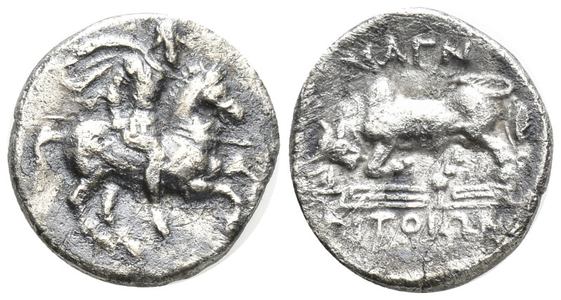 IONIA. Magnesia ad Meandrum. Ca. 350-325 BC. AR hemidrachm (11mm, 1,5 g). Pitoiu...