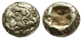 KINGS of LYDIA. temp. Alyattes – Kroisos. Circa 620/10-550/39 BC. EL Hemihekte – Twelfth Stater (7mm, 1.1 g). Lydo-Milesian standard. Sardes mint. Cou...