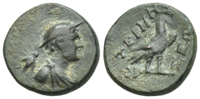LYCIA. Termessos minor. (Circa 1st BC). AE (11mm. 1.5 g) Draped bust of Hermes r...