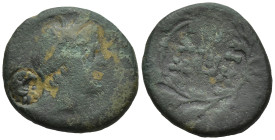MYSIA. Kyzikos. (Circa 2nd-1st centuries BC). AE ( 4.9 Gr. 17mm.) 
Head of Kore Soteira to right, wearing oak wreath.
Rev. Legend and monogram within ...