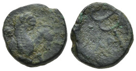 Mysia. Lampsakos circa 190-85 BC. AE. (0.92 Gr. 10mm.)
Forepart of Pegasos springing right 
Rev. Kerykeion within laurel-wreath