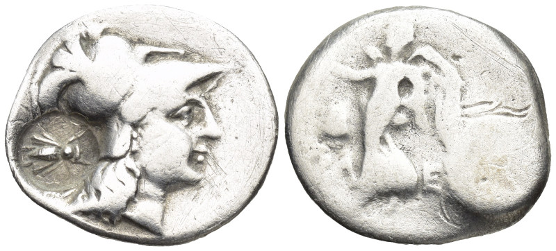 PAMPHYLIA, Side. Circa 183-175 BC. AR Drachm (19mm, 3.6 g). Kleuch-, magistrate....