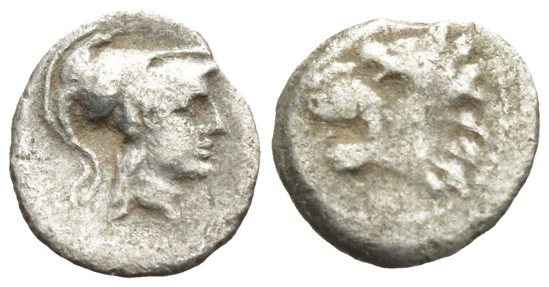 PAMPHYLIA. Side. (3rd-2nd centuries BC). AR Obol. (0.3 Gr. 9mm.) 
Helmeted head ...