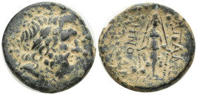 PHRYGIA. Apameia. (Circa100-50 BC). AE. (21mm, 7.1 g) Laureate head of Zeus, right. Rev: Cult statue of Artemis Anaitis standing facing.