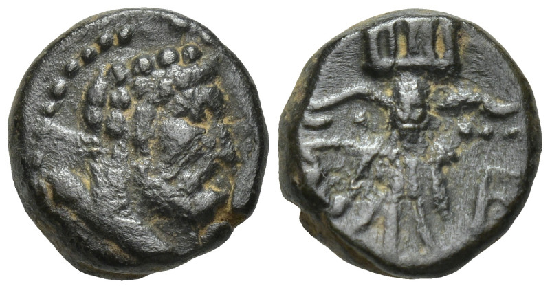 PISIDIA, Selge. 2nd-1st century BC. Æ (12mm, 2.3 g). Head of Herakles right, clu...