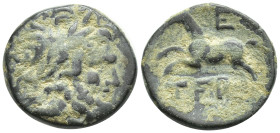 PISIDIA. Termessos. (1st century BC). Ae. (16mm, 3.7 g) Obv : Laureate head of Zeus to right. Rev : TEP / E. Horse galloping left.